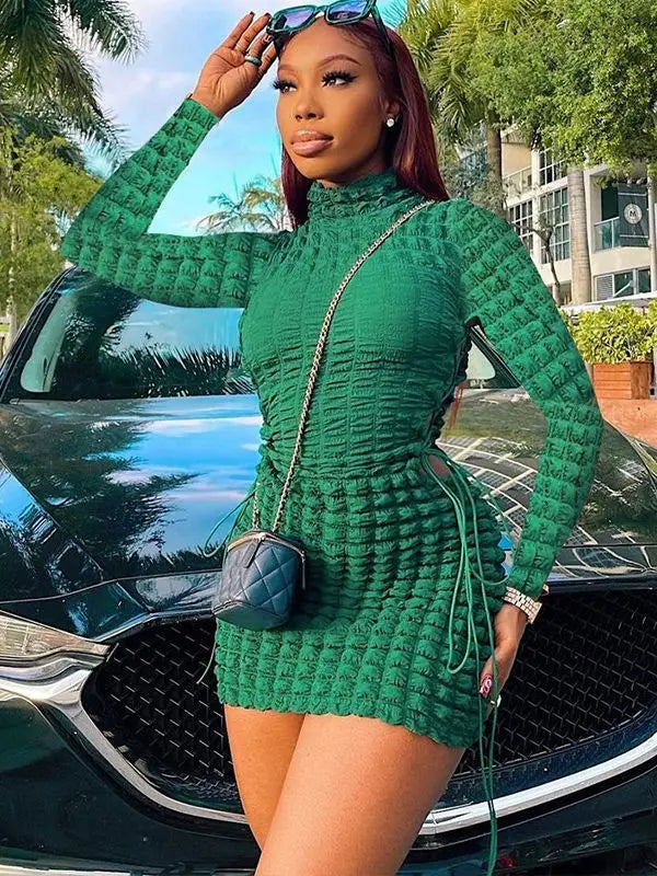 Lace Up Hollow Sleeveless Midi Dress