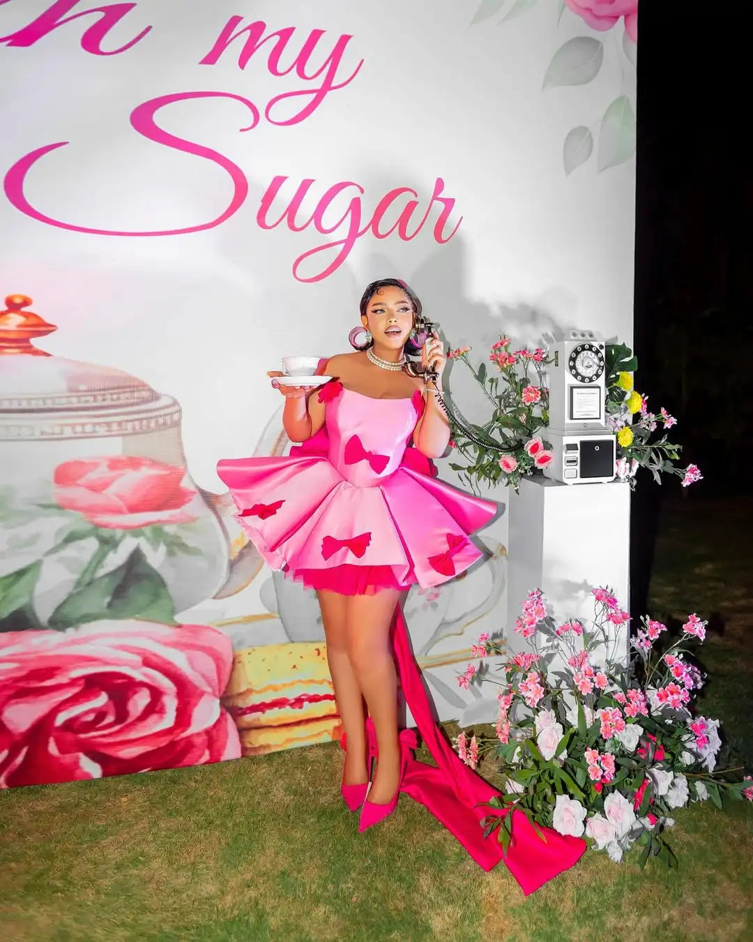 Bow Decor Strapless Mini Party Dress