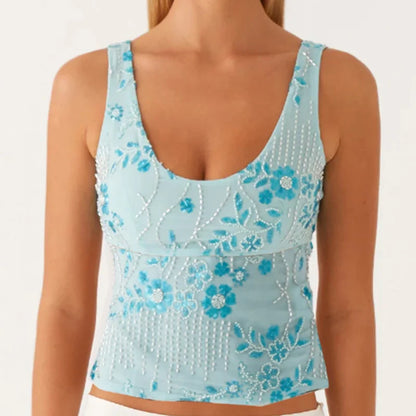 Sequin Sparkly Sleeveless Shirt Cami Top