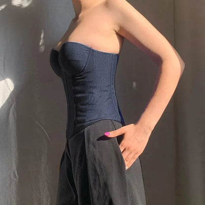 Fishbone Bustier Off-Shoulder Strapless