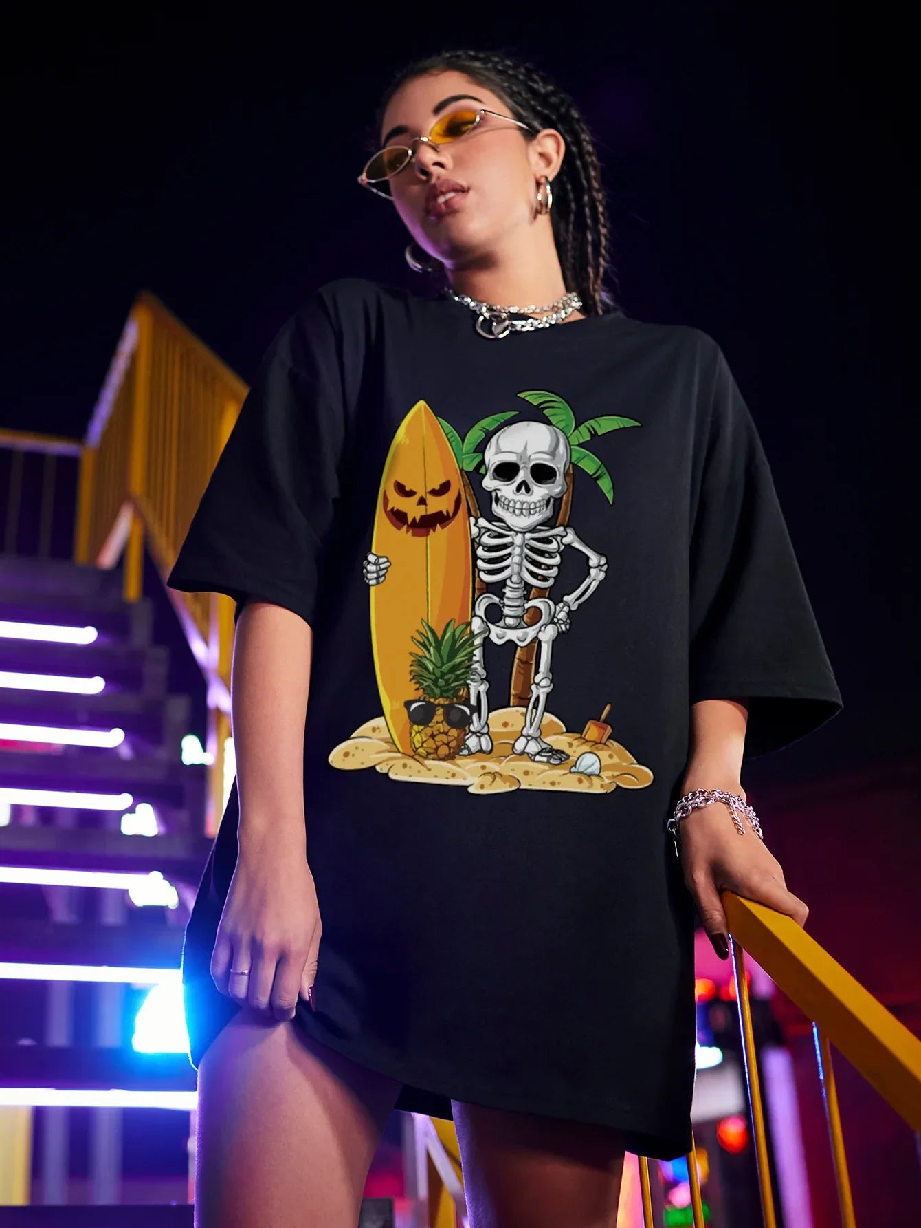 Skull Butterfly Cotton T-shirt