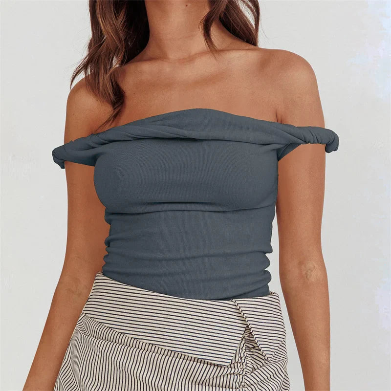 Slim Fit Solid Color Strapless