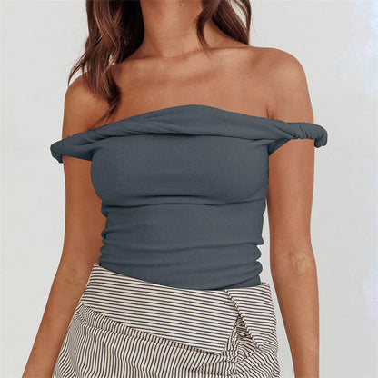 Slim Fit Solid Color Strapless