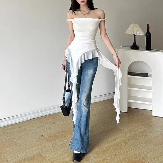 Tassel One Shoulder Trendy Strapless