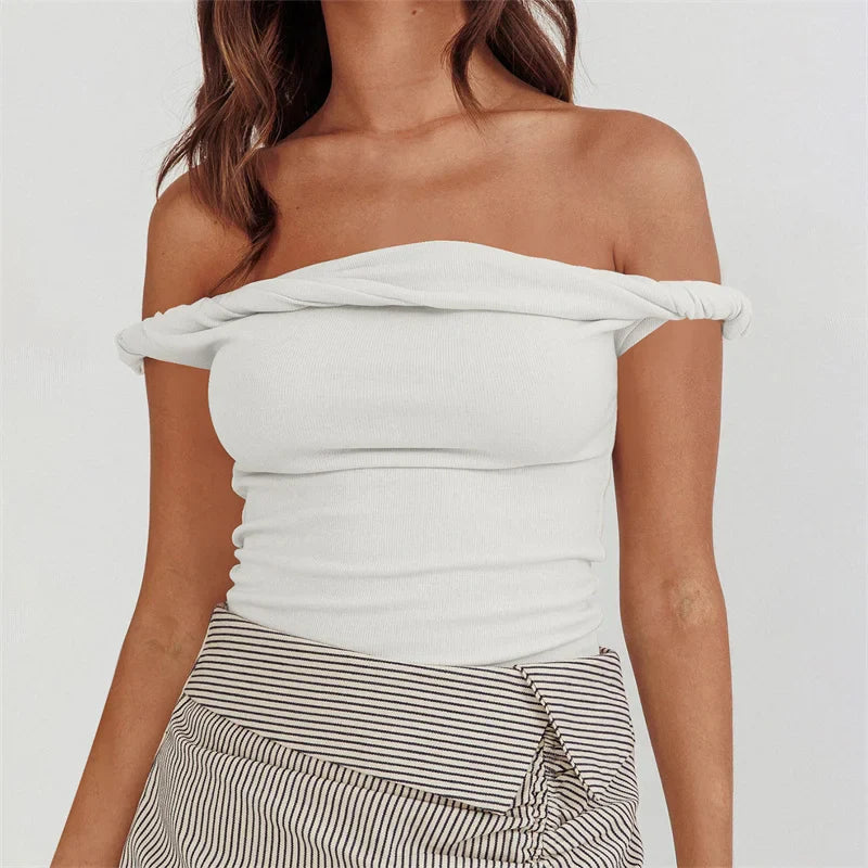 Slim Fit Solid Color Strapless