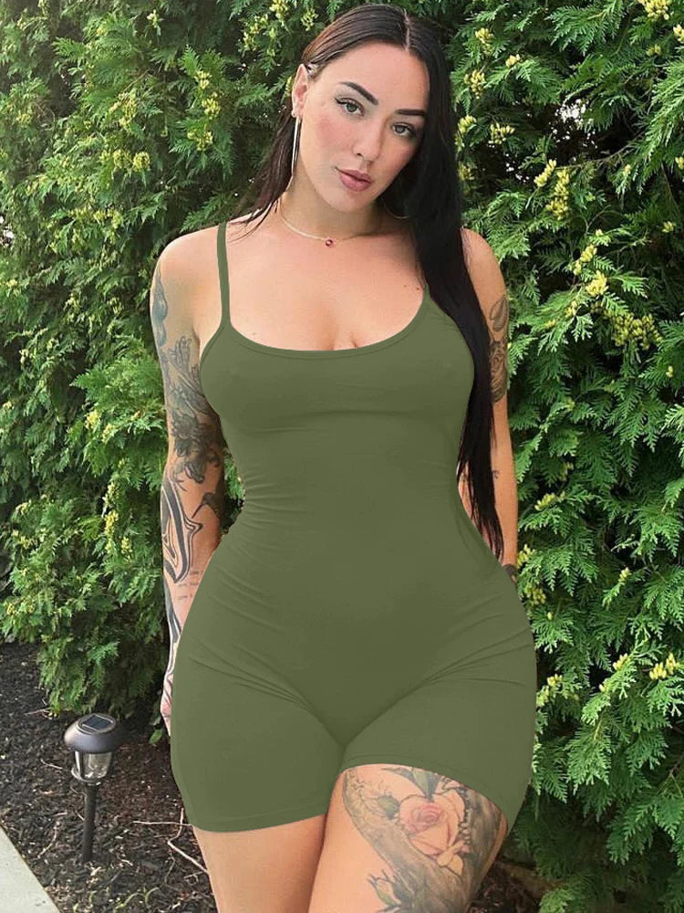 Sleeveless Bodycon Basic Vacation Romper