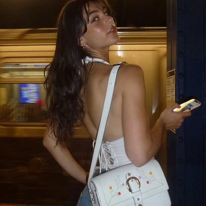 Deep V-neck Backless Halter Cami Top