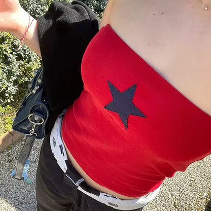 Red Star Vintage Grunge Strapless