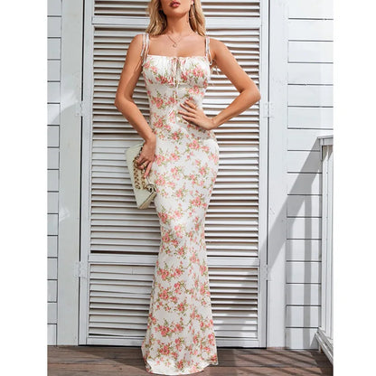 V Neck Vintage Holiday Floral Dress