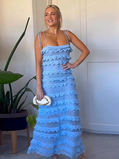 Solid Lace Off Shoulder Midi Dress