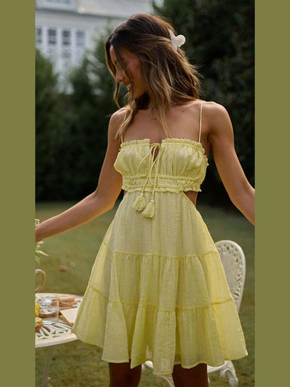 Pleated Off Shoulder A-Line Floral Dress