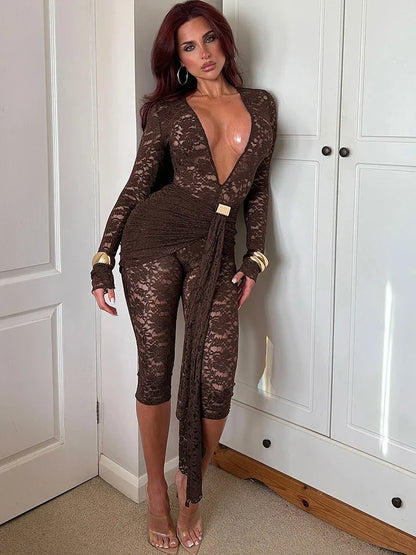 Jacquard Tassel Cinched Waist Romper