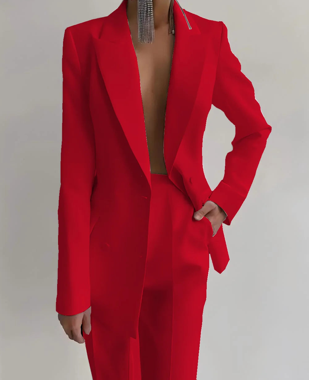 Purple Double Breasted Pant Suit