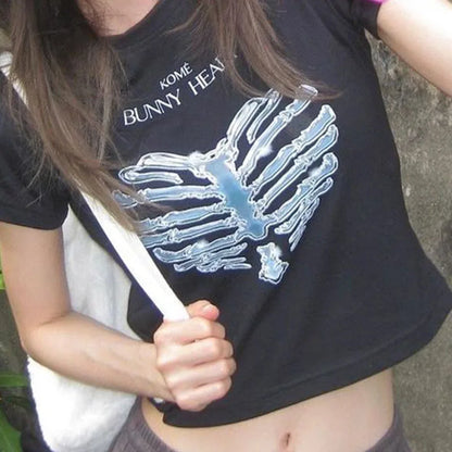 Star Print Casual Retro Crop Top