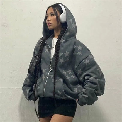 Star Graphic Grunge Hoodie