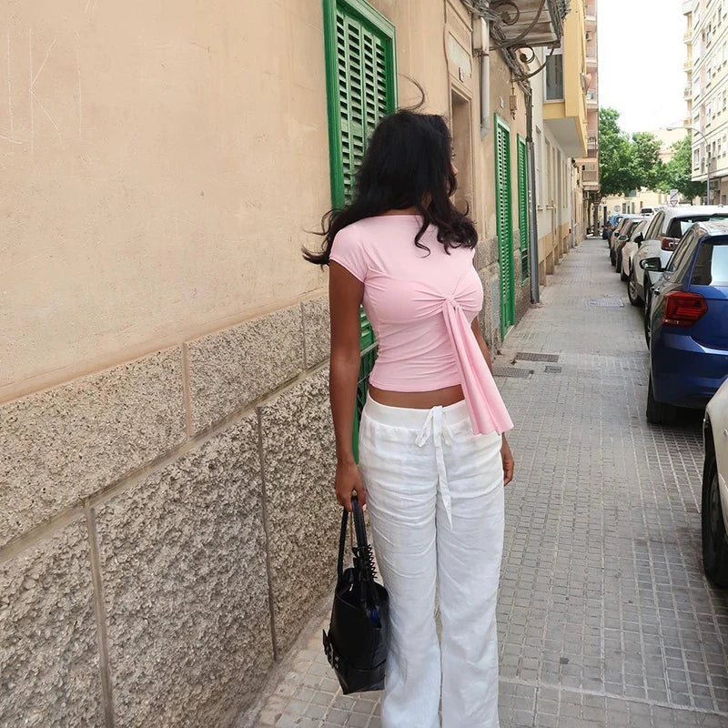 Corset O-Neck Bodycon Crop Top