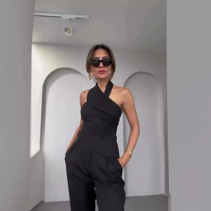 Halter Slim Pant Suit