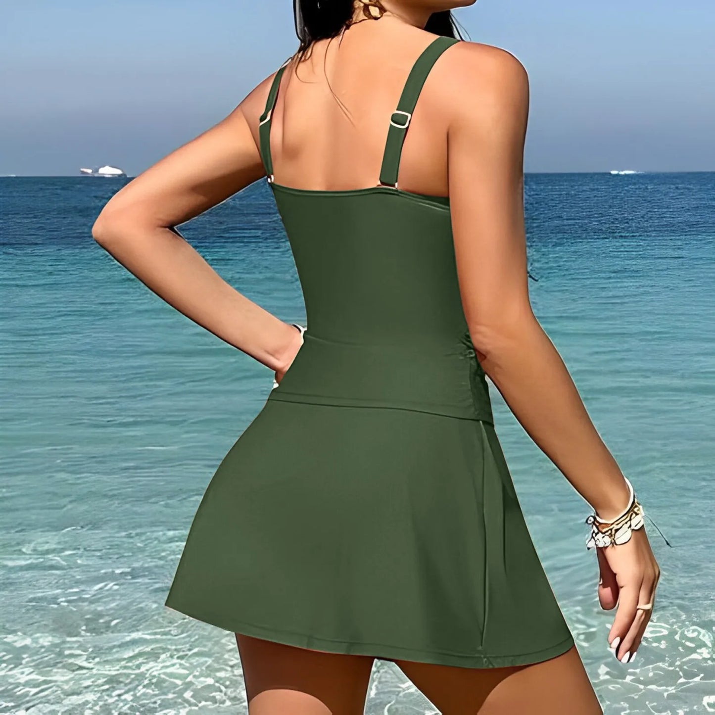 Split Bodycon Tankini Two Piece Swim Sets