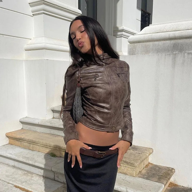 Slim Leather Streetwear Jacket