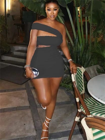 Lace Up Open Back Spicy Slim Mini Dress