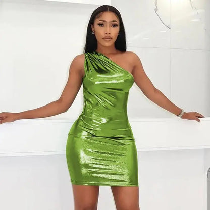 Glitter Sleeveless Slim Mini Party Dress