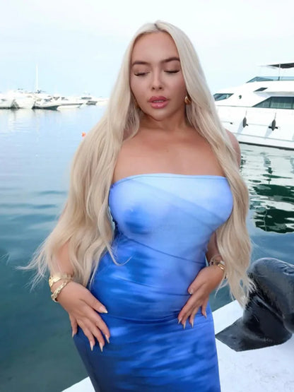 Strapless Off Shoulder Club Floral Dress