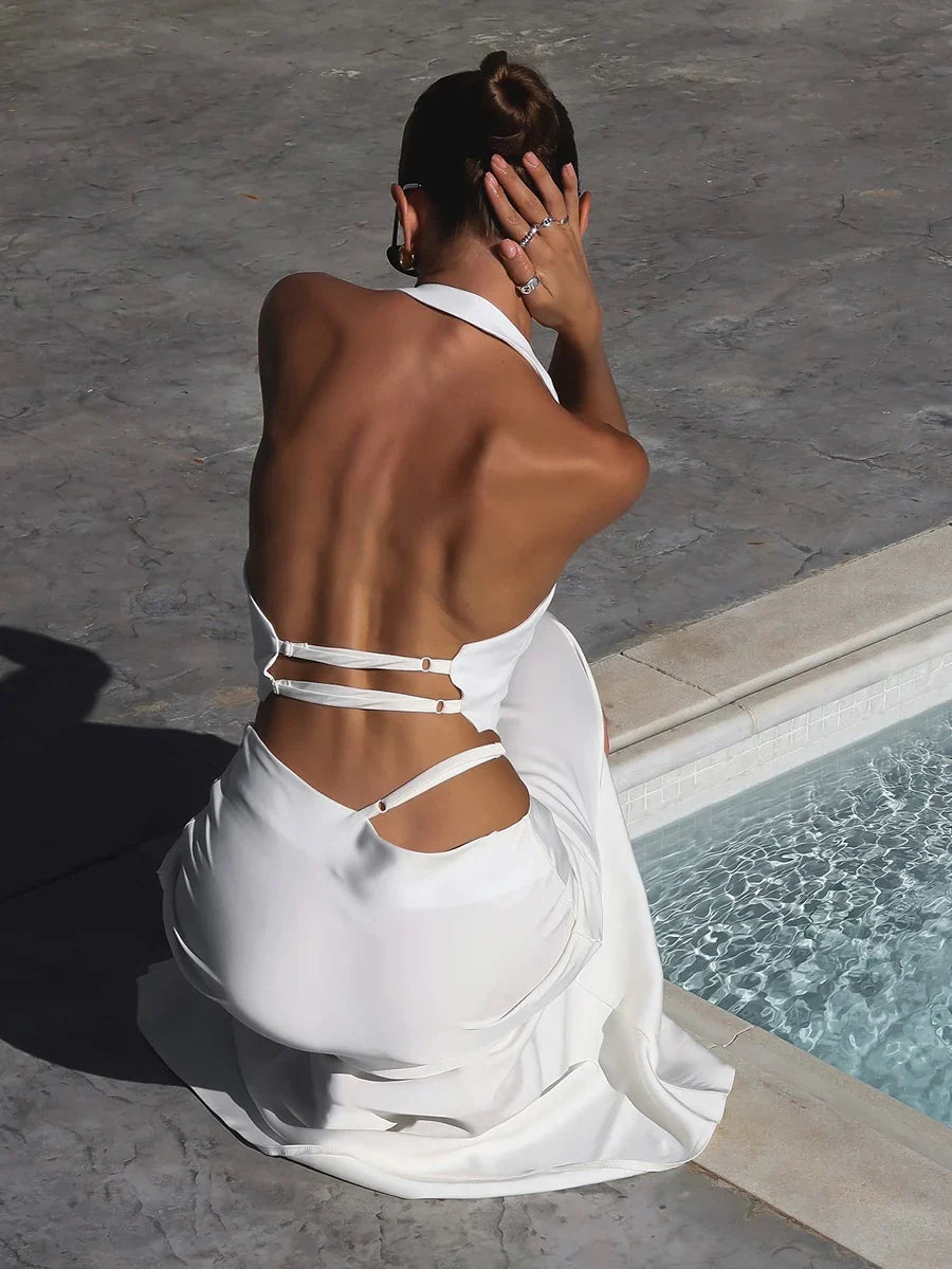 Sexy Backless Lace-up Solid Color Cami Top