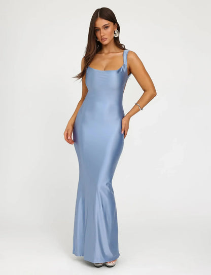 Backless Summer Mermaid NightClub Silk Dress