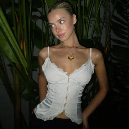 Elegant White Party Club Cami Top