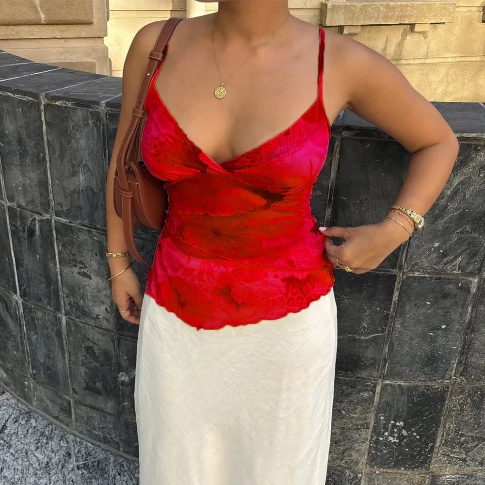 Vintage Y2K Floral Boho Cami Top