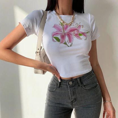 Lily Print Slim Baby T-shirt