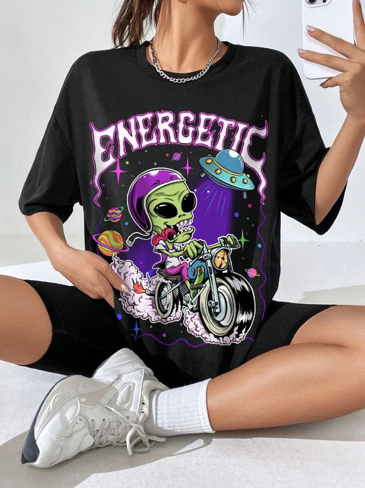 Alien Racing Graphic Cotton T-shirt