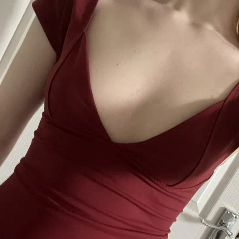 Sexy Stretch Slim V-neck T-shirt