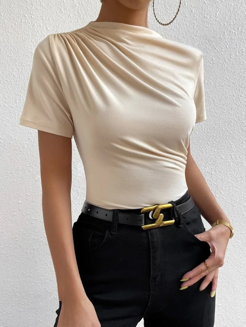 High Neck Slim Fit Cropped Crop Top