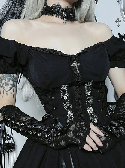 Vintage Gothic Princess Corset Lace Dress