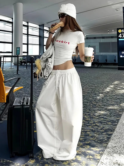 Letter Print Hipster Y2K Crop Top