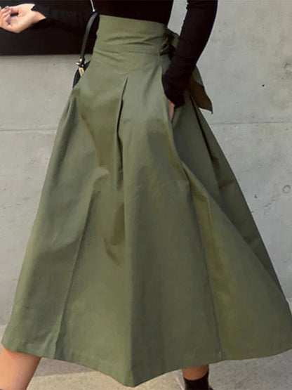 DressBetty - Korean Fashion High Waist Long Swing Skirt