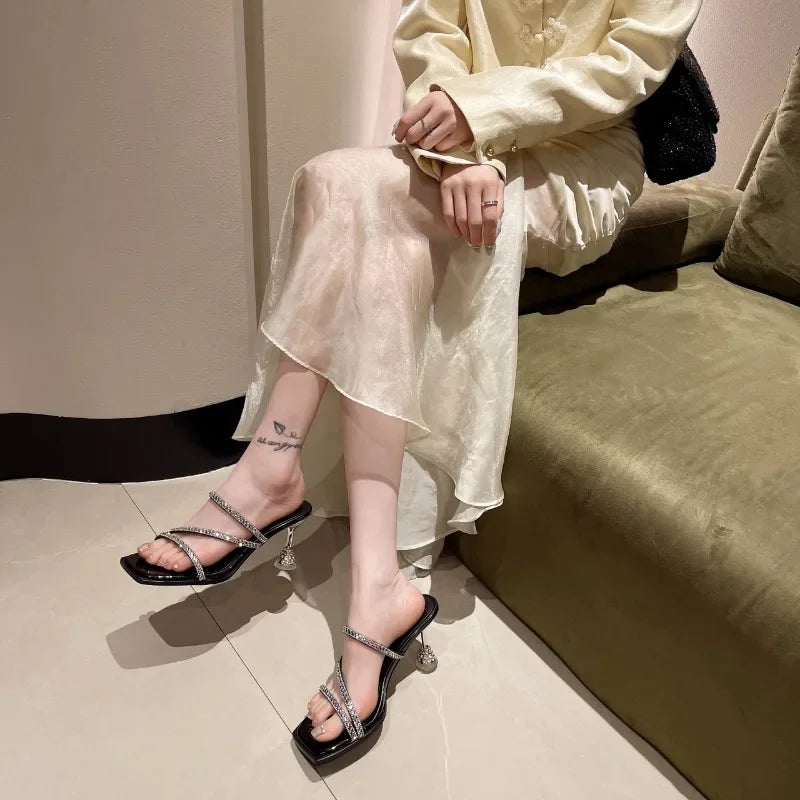 Fairy Fengshui Diamond Sequins Simple Solid Designer Concert High Heel