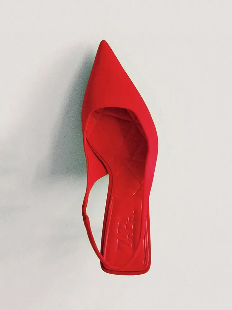 Summer Autumn Solid Color Banquet Pointed Toe Sexy Comfortable Casual Slip-on Shoes Low Heel Pumps