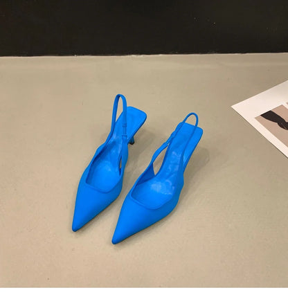 Summer Autumn Solid Color Banquet Pointed Toe Sexy Comfortable Casual Slip-on Shoes Low Heel Pumps