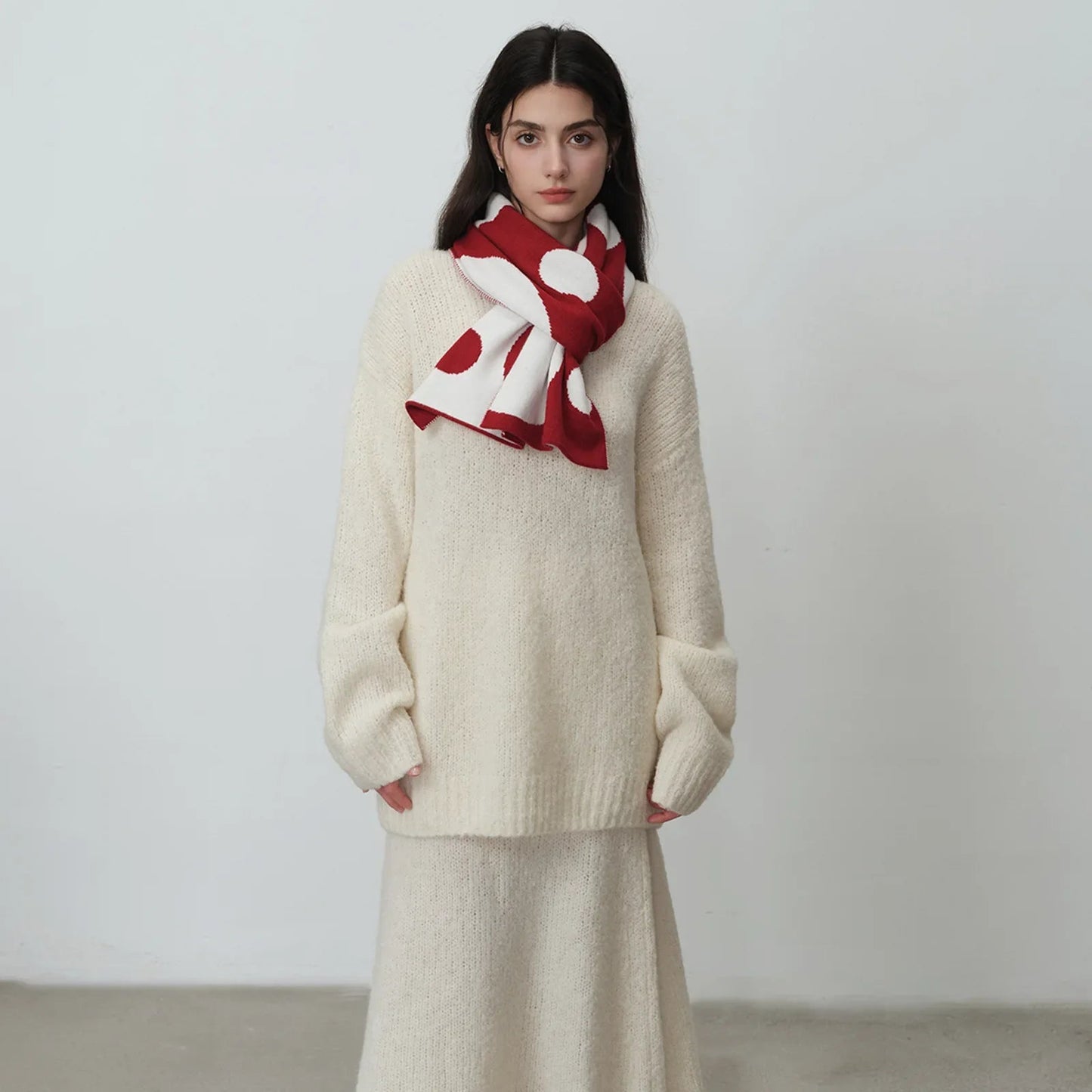 Circle Irregular Scarf Women Thickened Knitted Scarf Warm Minimalist