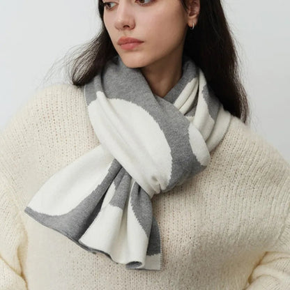 Circle Irregular Scarf Women Thickened Knitted Scarf Warm Minimalist