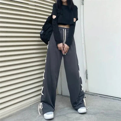 Vintage Y2K All-match Style  Style Office Lady  High Waist   Sweatpants