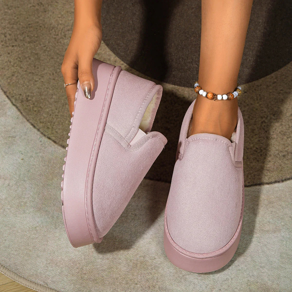 Vintage Anti-skid Plush Comfortable Thick Bottom Warm Snow Boot