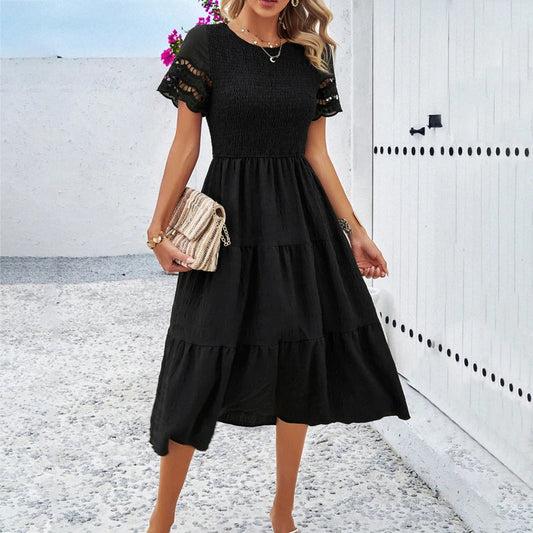 Hollow Sheath Elegant Midi Dress