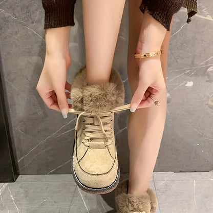 Solid Color Short Plush Lined Comfortable Warm Winter Snow Boot