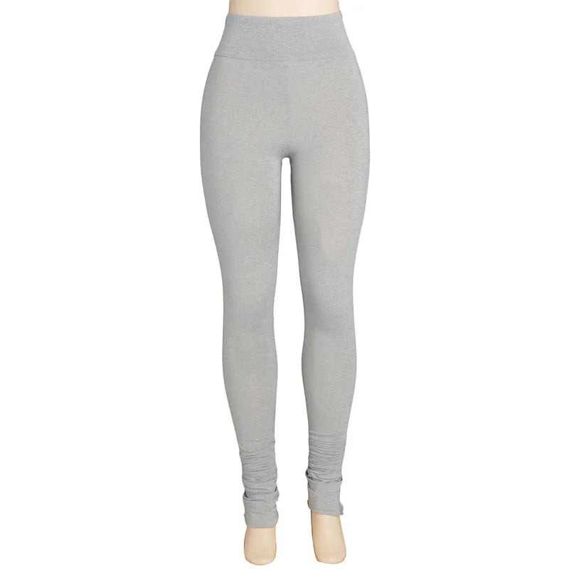 Solid Ruched  Women's Casual Legging Sweatpants