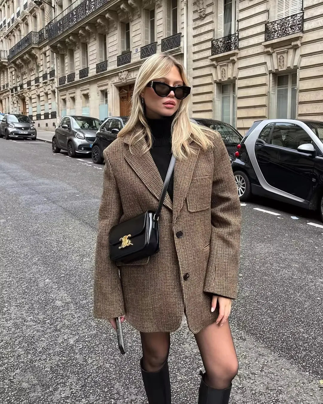 Y2K Fashion Chic Loose Notched Collar Long Sleeve Female Pockets Blazer