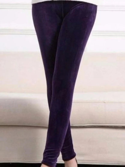 Double Sided Solid Color Casual Velvet Sweatpants