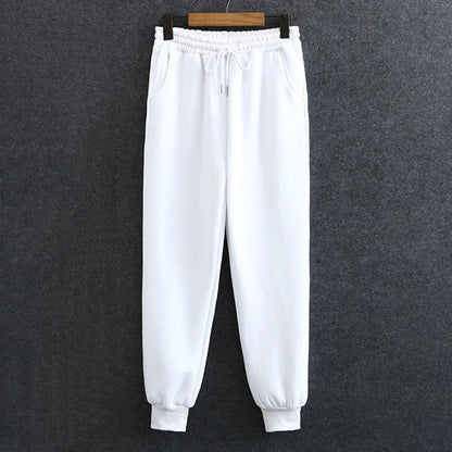 Oversized Sports Casual Trousers: White Women's Balck Sweatpants
